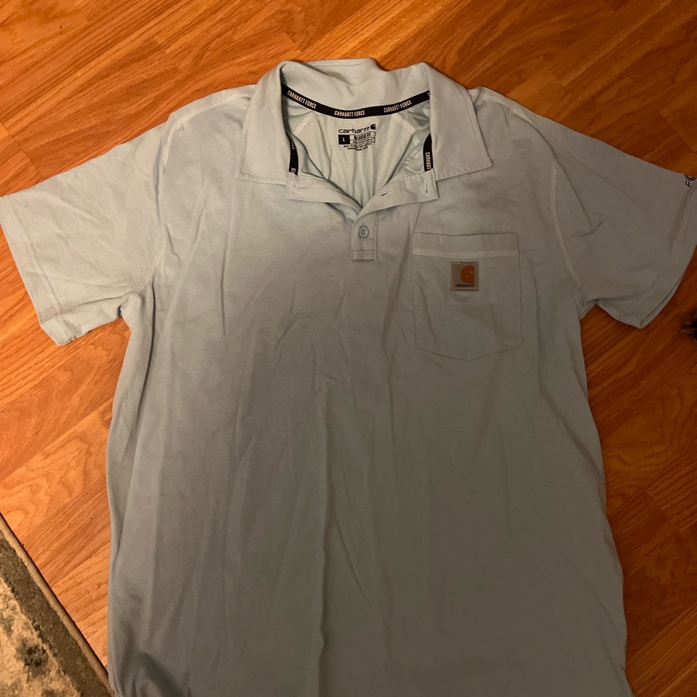 Carhartt Men's Sky Blue Polo Shirt
